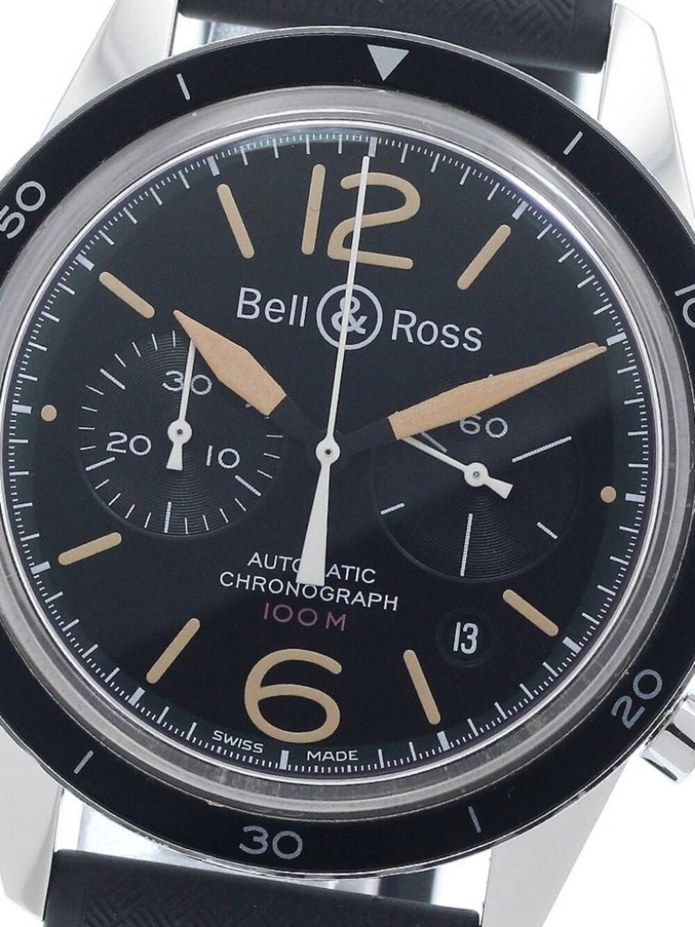 Bell＆Ross Vintage Officer Black BR126-94 Date Automatic Men's Watch_946713